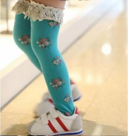 Pure-cotton-children-lace-small-broken-flower-tube-socks