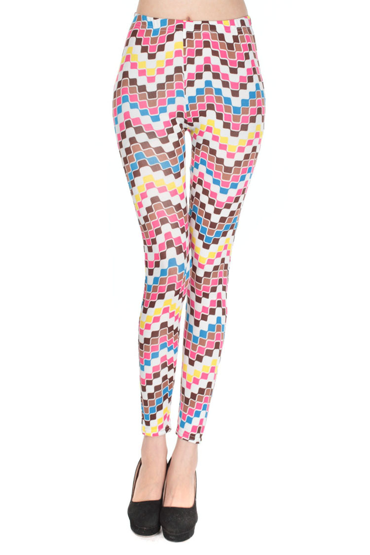 Small-colored-plaid-waves-ladies-leggings-wholesale