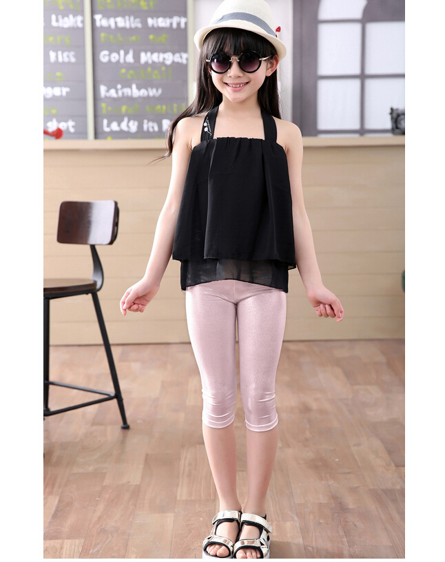 Thin-ice-silk-children-Shiny-gold-leggings-wholesale