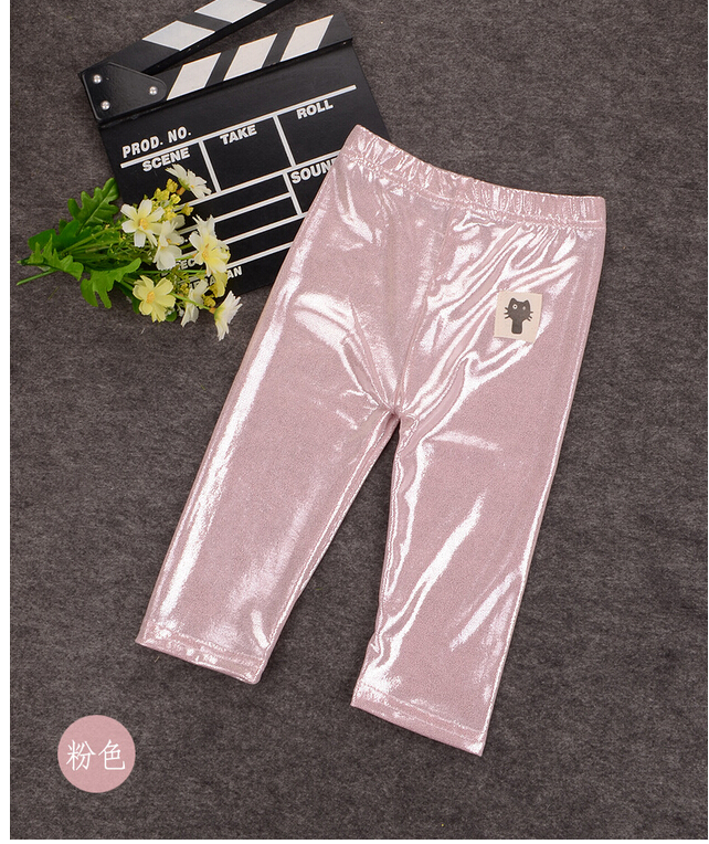 Thin-ice-silk-children-Shiny-gold-leggings-wholesale