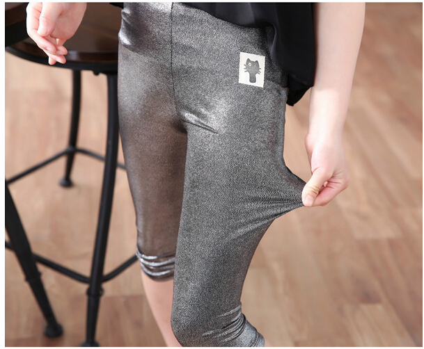 Thin-ice-silk-children-Shiny-gold-leggings-wholesale