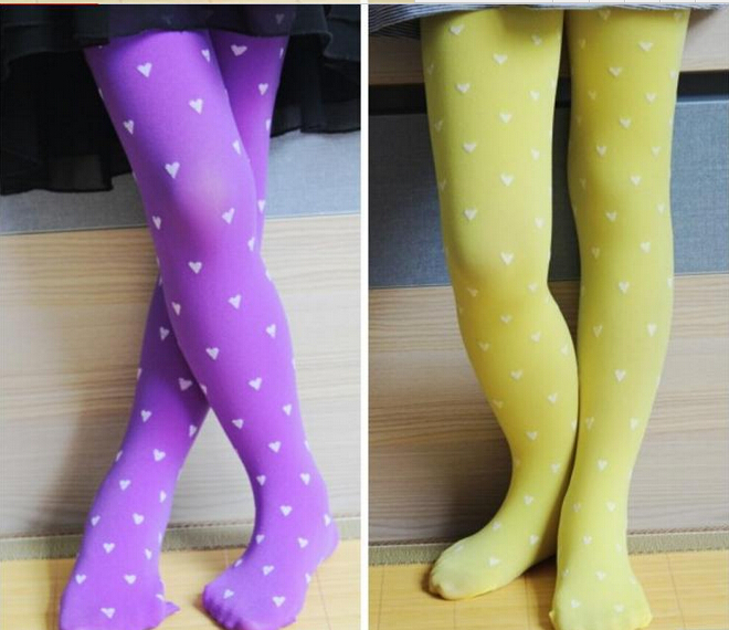 Velvet-dot-children-love-pattern-girls-tights-wholesale