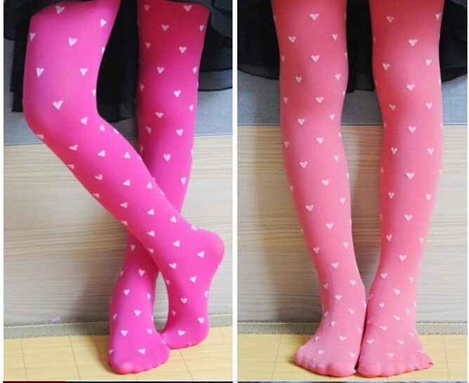 Velvet-dot-children-love-pattern-girls-tights-wholesale