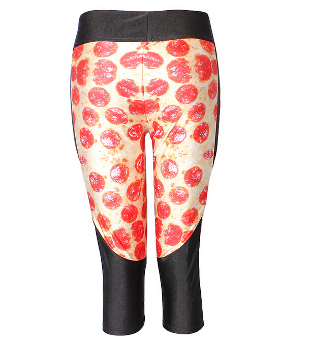 Digital-printing-black-white-candy-tall-waist-seven-female-trousers