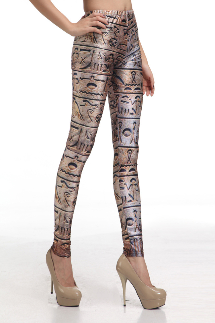 Digital-printing-brown-leggings