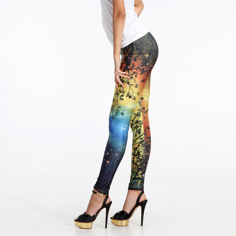 Digital-printing-green-leggings-for-women