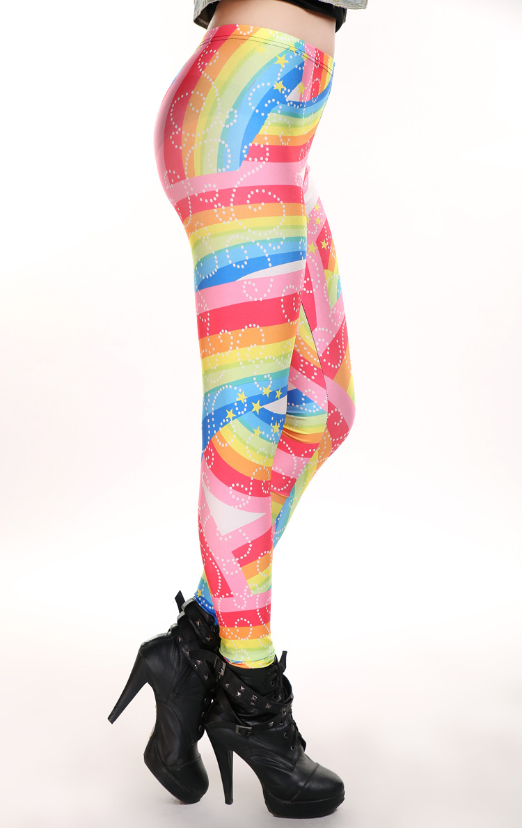 Digital-printing-rainbow-neon-leggings-wholesale