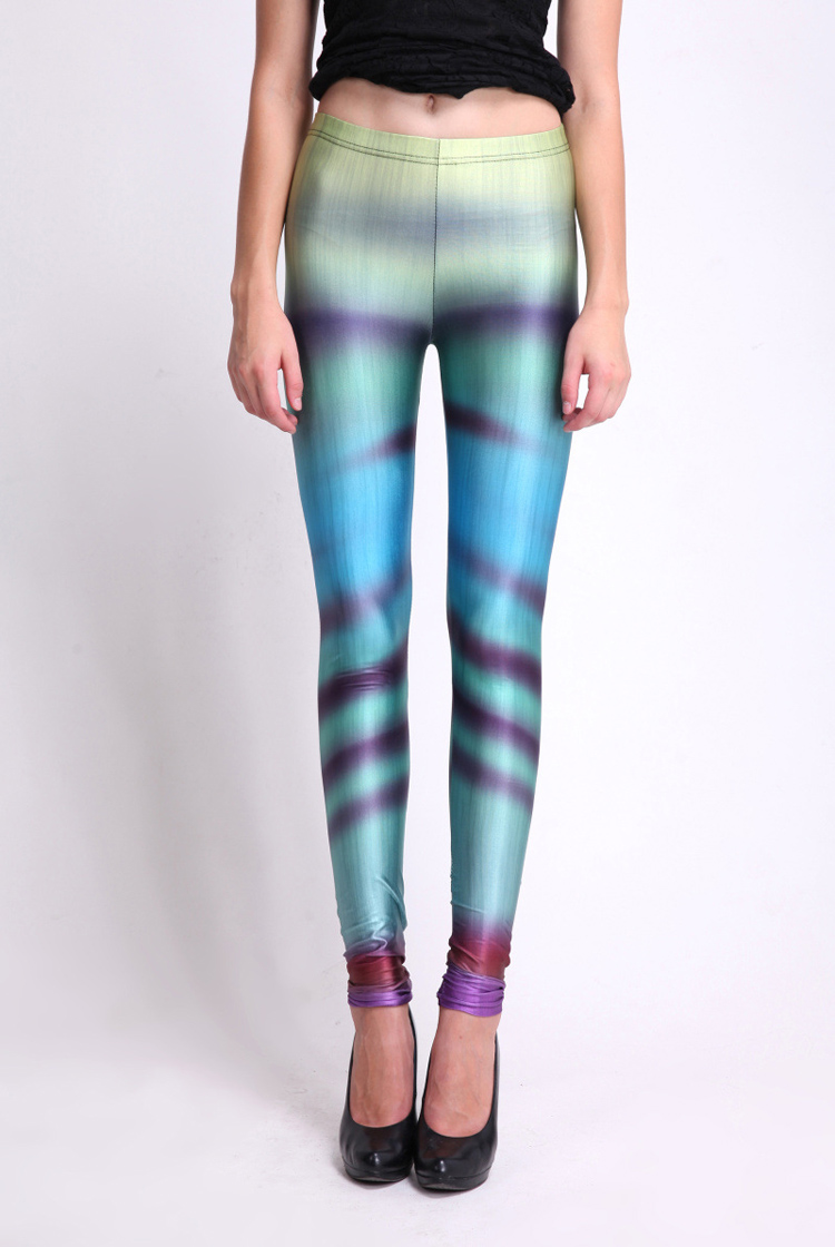 Digital-printing-striped-leggings