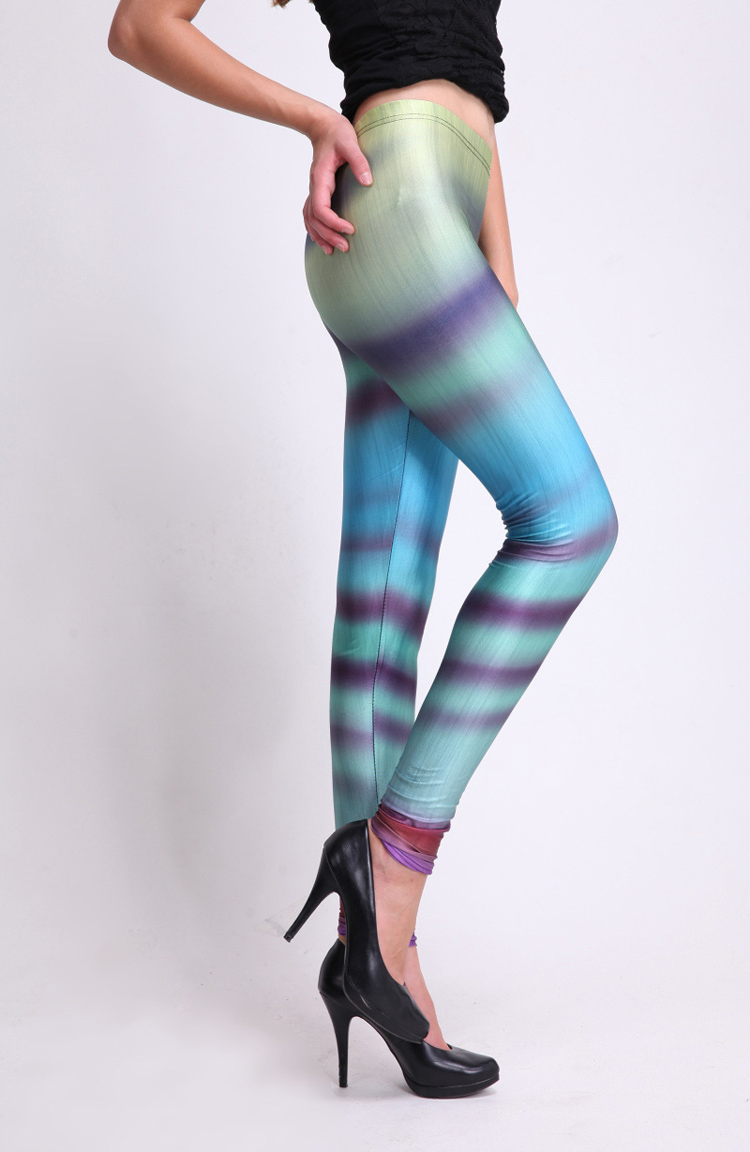 Digital-printing-striped-leggings