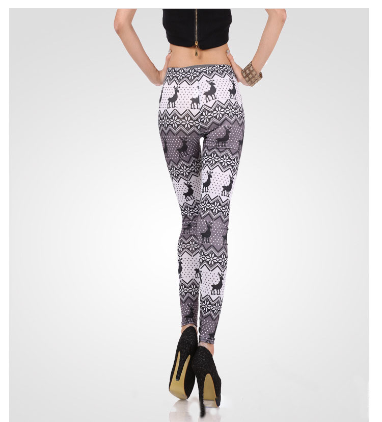 Fashion-deer-printing-hot-pink-leggings-wholesale