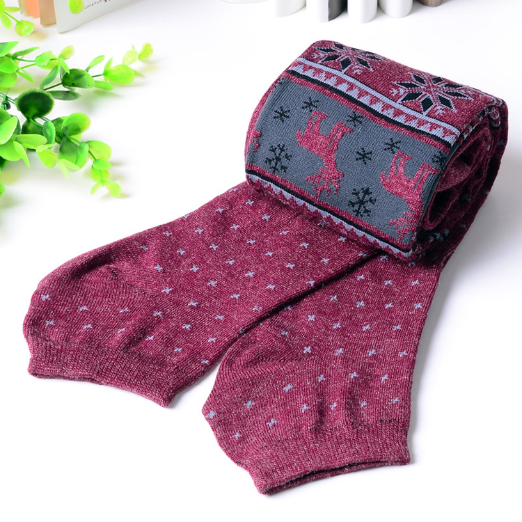 Geometric-pattern-cashmere-leggings-with-foot-socks-wholesale