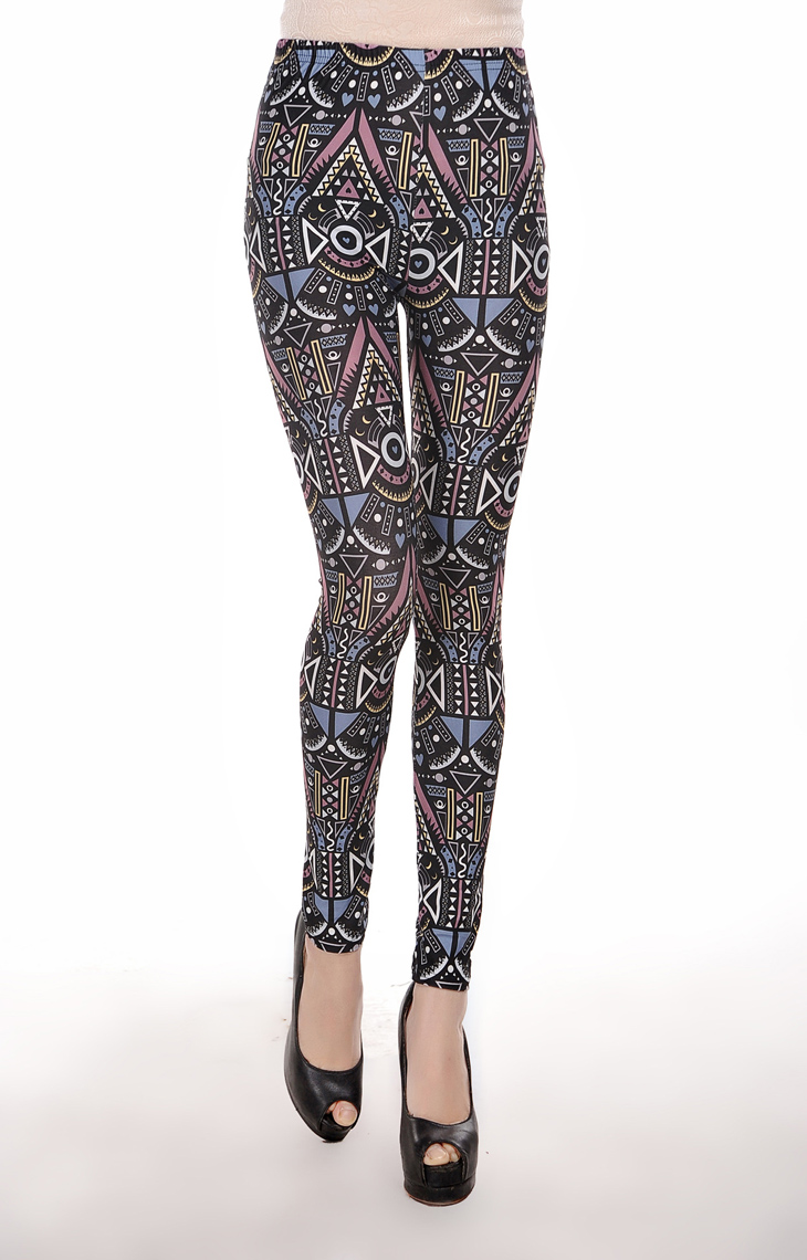 Maya-pattern-printing-spandex-leggings