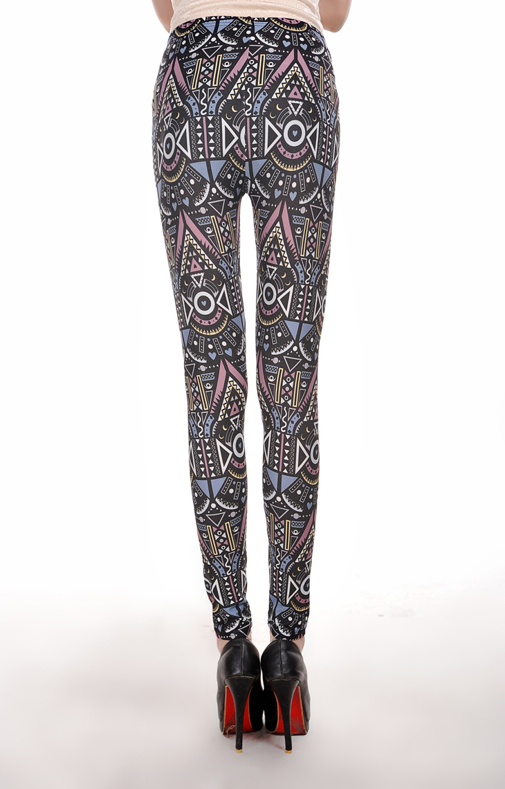 Maya-pattern-printing-spandex-leggings