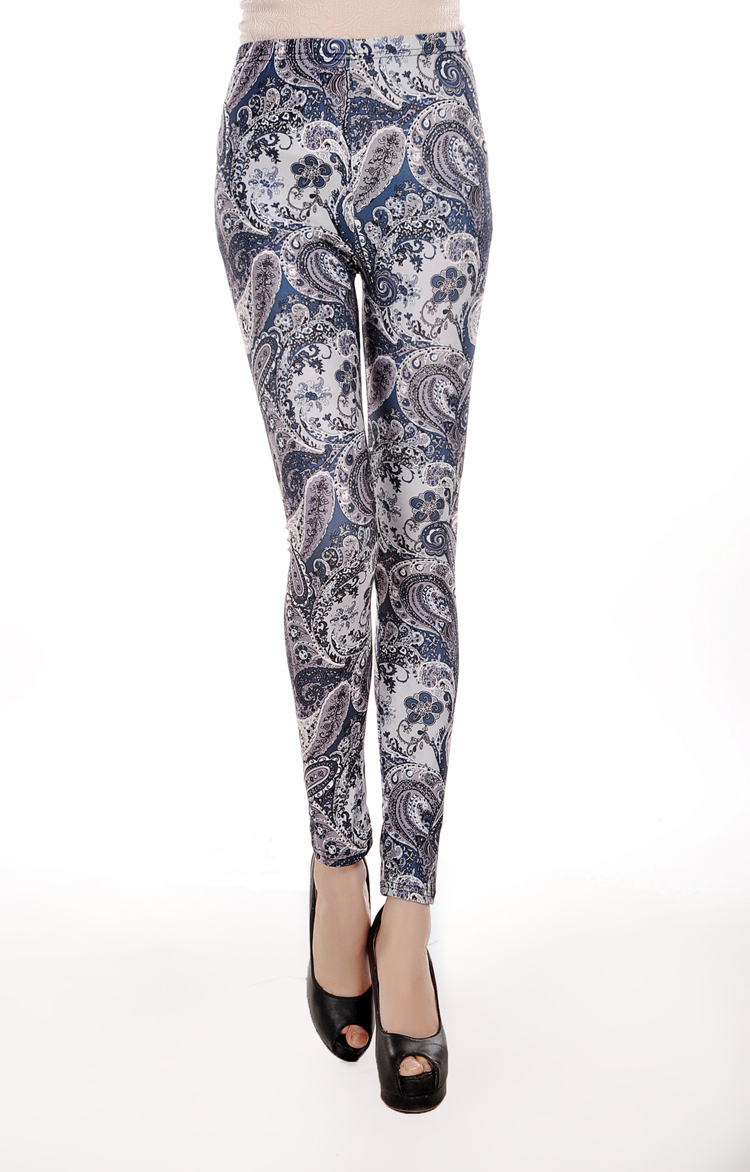 Paisley-pattern-printing-light-grey-Leggings-wholesale