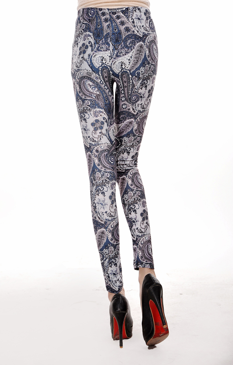 Paisley-pattern-printing-light-grey-Leggings-wholesale