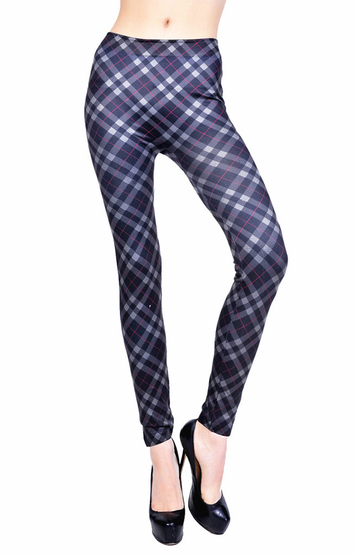 Plaid-jean-Slim-Leggings