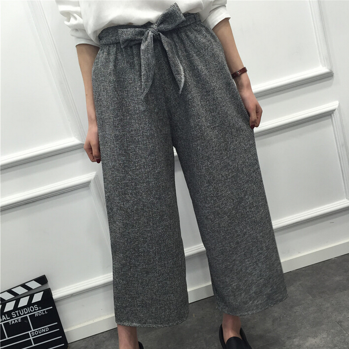 Straight-easing-of-tall-waist-wide-legged-pants-wholesale