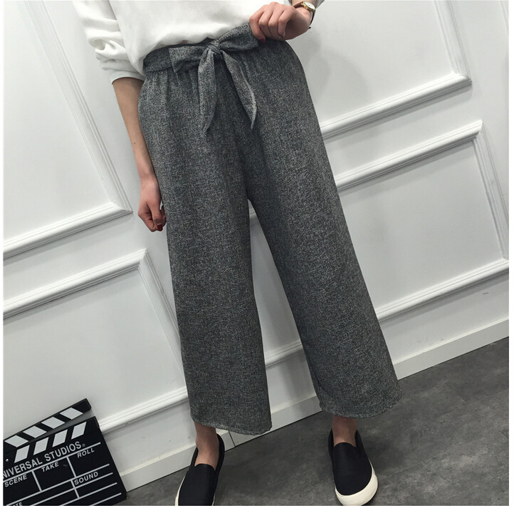 Straight-easing-of-tall-waist-wide-legged-pants-wholesale