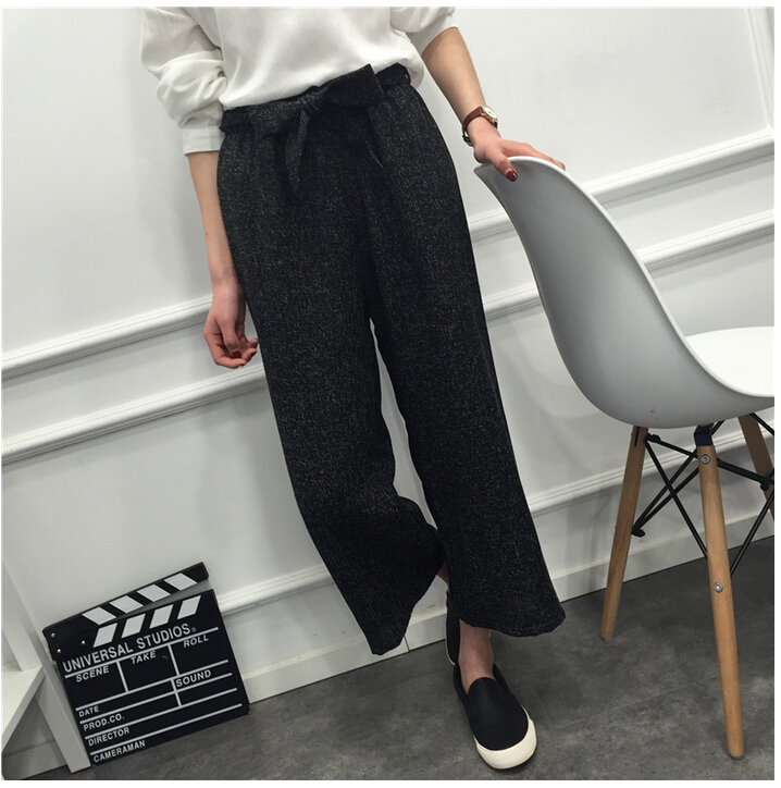 Straight-easing-of-tall-waist-wide-legged-pants-wholesale