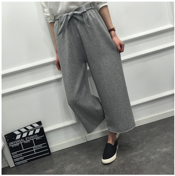 Straight-easing-of-tall-waist-wide-legged-pants-wholesale