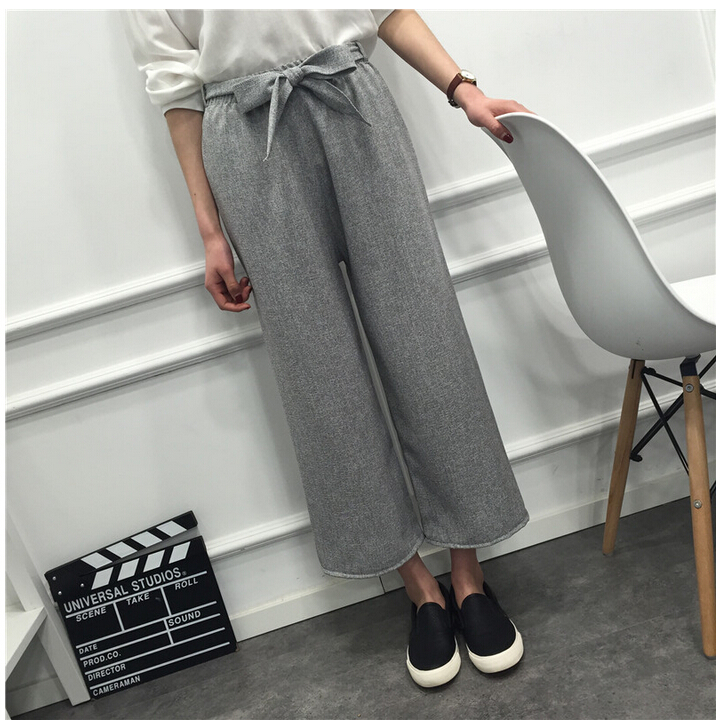 Straight-easing-of-tall-waist-wide-legged-pants-wholesale