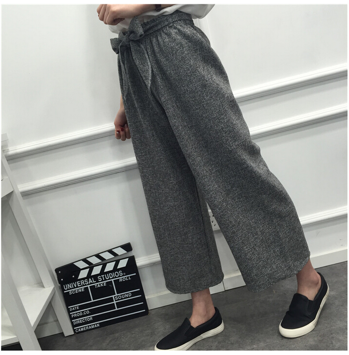 Straight-easing-of-tall-waist-wide-legged-pants-wholesale