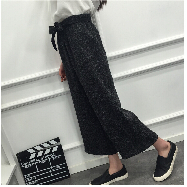 Straight-easing-of-tall-waist-wide-legged-pants-wholesale