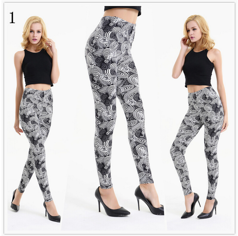 Super-soft-printed-cartoon-skulls-female-leggings-wholesale