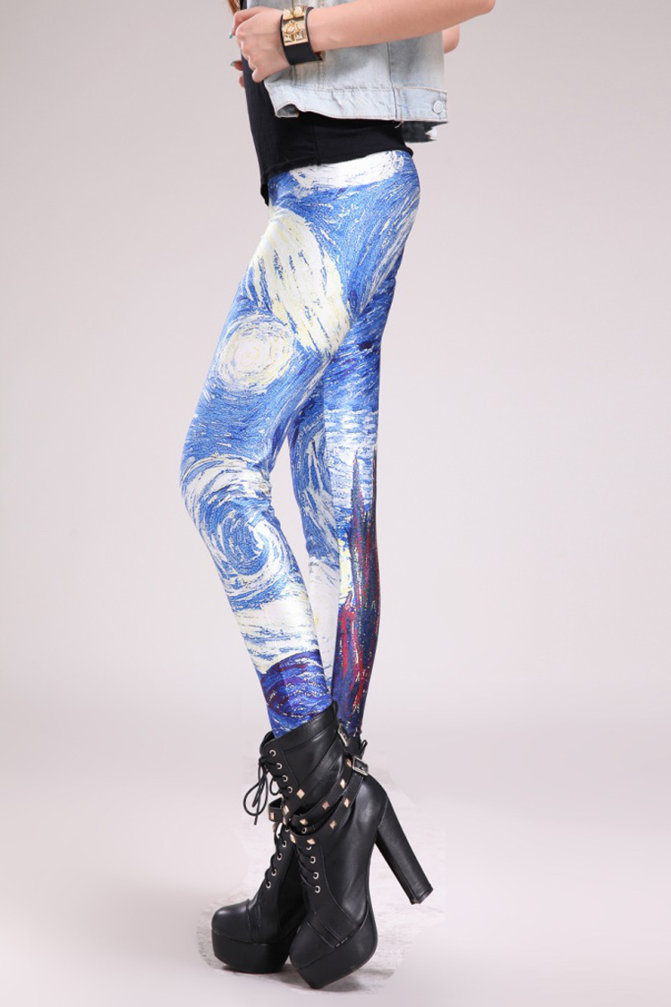 Van-Gogh-starry-sky-Unique-Leggings