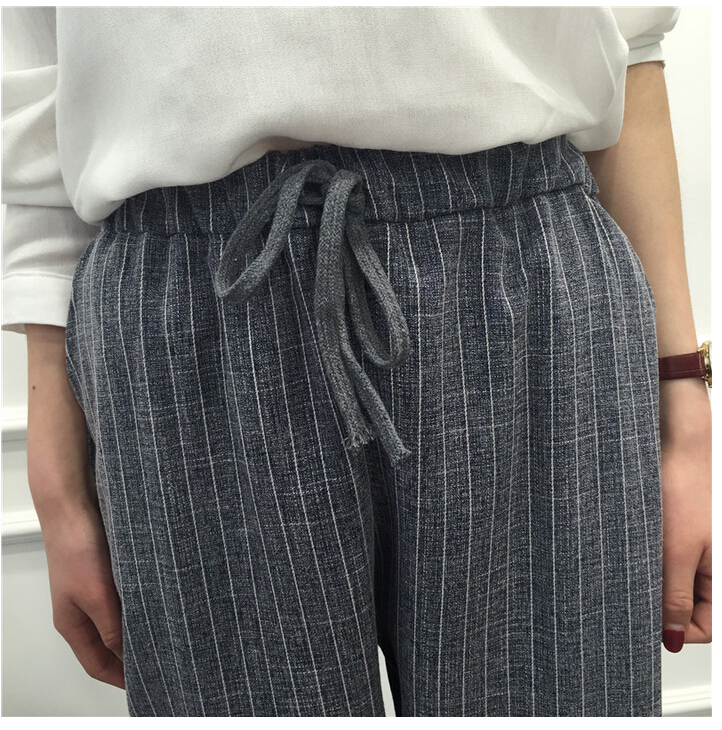 Vertical-stripes-nine-points-female-harlan-trousers-wholesale