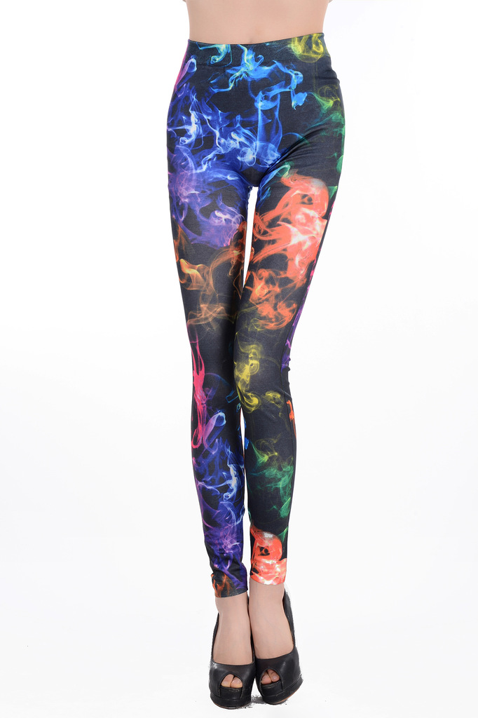 Wholesale-Colorful-smog-print-seamless-leggings