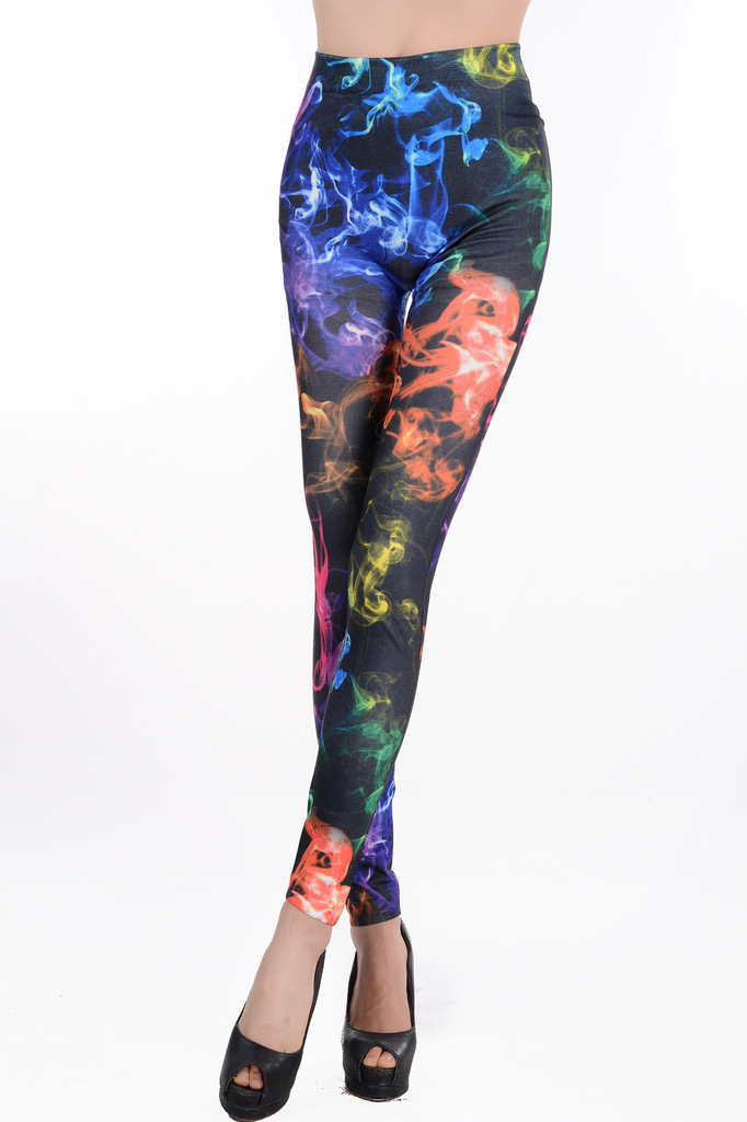 Wholesale-Colorful-smog-print-seamless-leggings