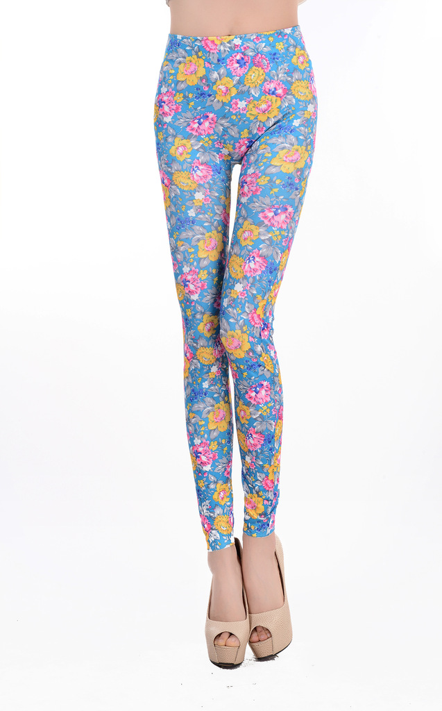 Wholesale-flower-seamless-tattoo-leggings-women