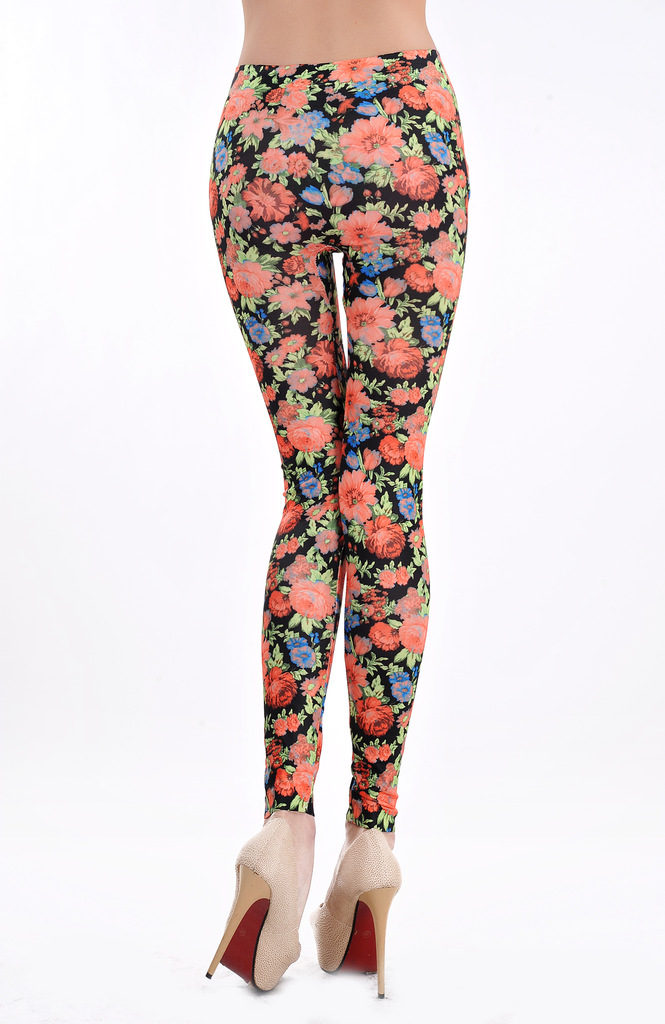 Wholesale-flower-seamless-tattoo-leggings-women