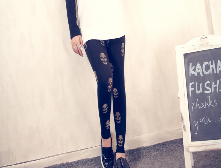 Wholesale-leggings-skull-rhinestones