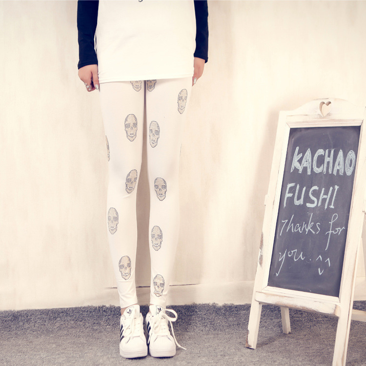 Wholesale-leggings-skull-rhinestones