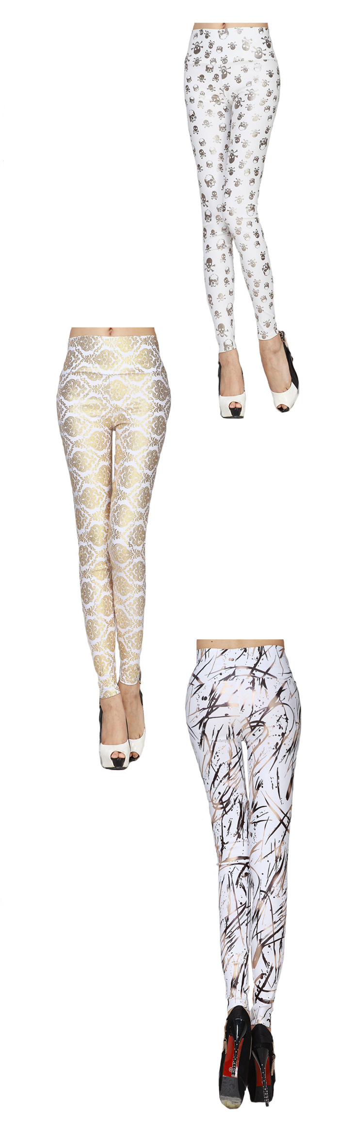 Womens-waist-landscape-pattern-printing-Leggings