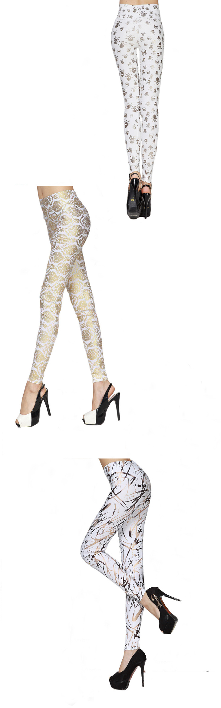 Womens-waist-landscape-pattern-printing-Leggings