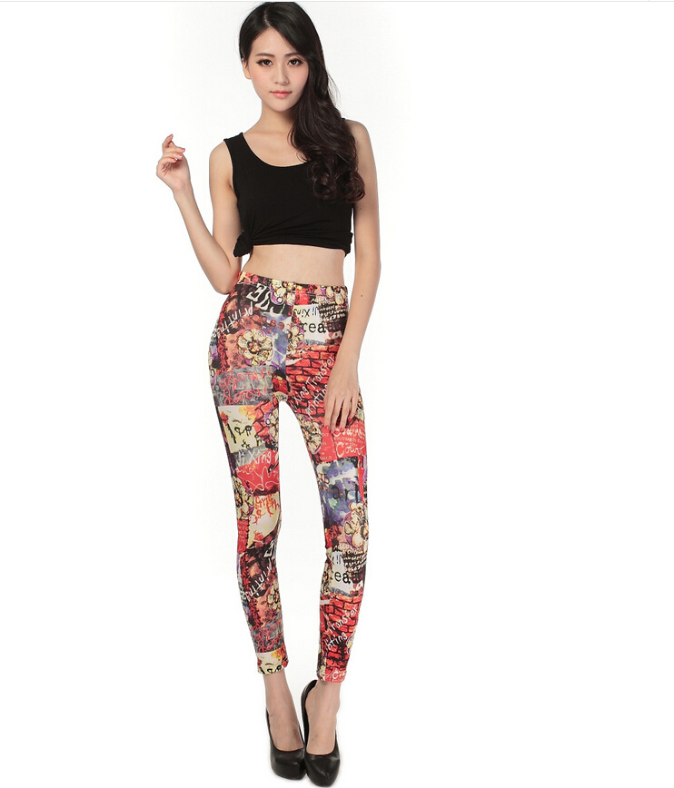 and-painted-oil-painting-graffiti-flower-female-leggings-wholesale