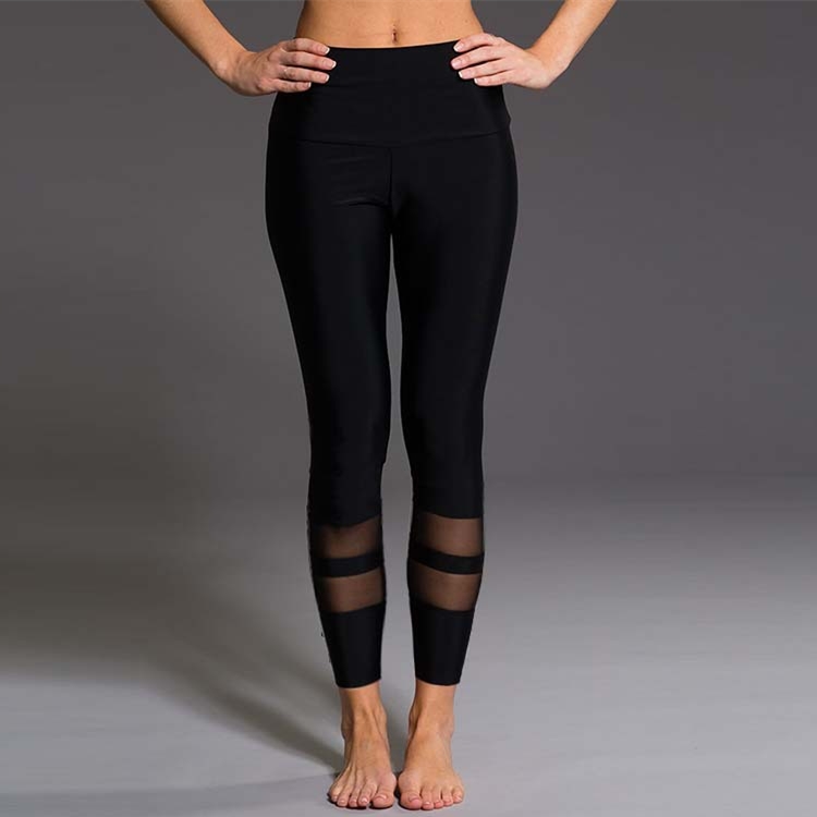 Black-gray-mesh-stitching-yoga-pants