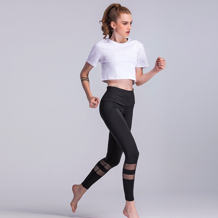 Black-gray-mesh-stitching-yoga-pants