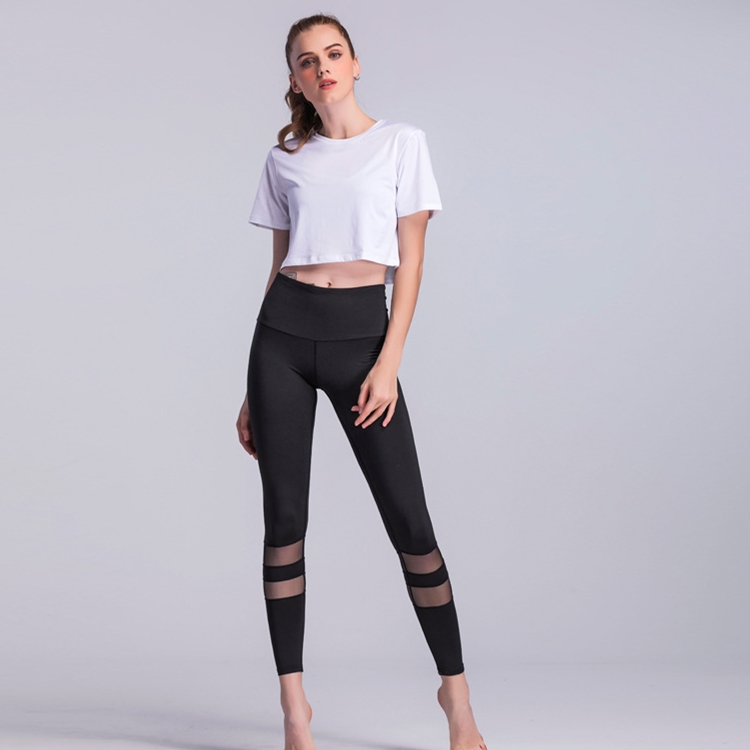 Black-gray-mesh-stitching-yoga-pants