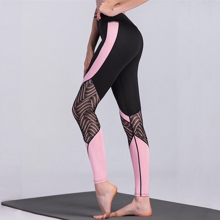 Black-lace-stitching-yoga-pants