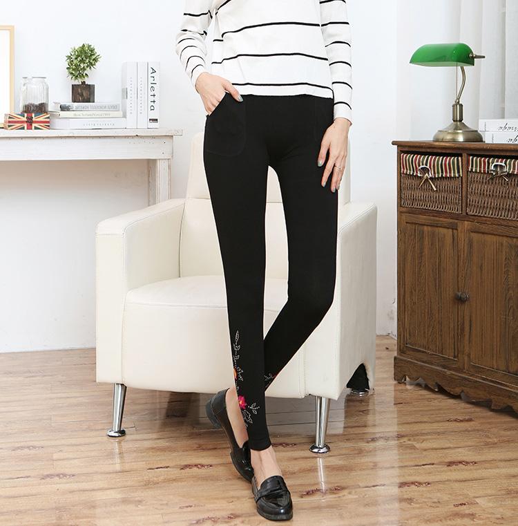 Embroidered-modal-cotton-leggings-wholesale