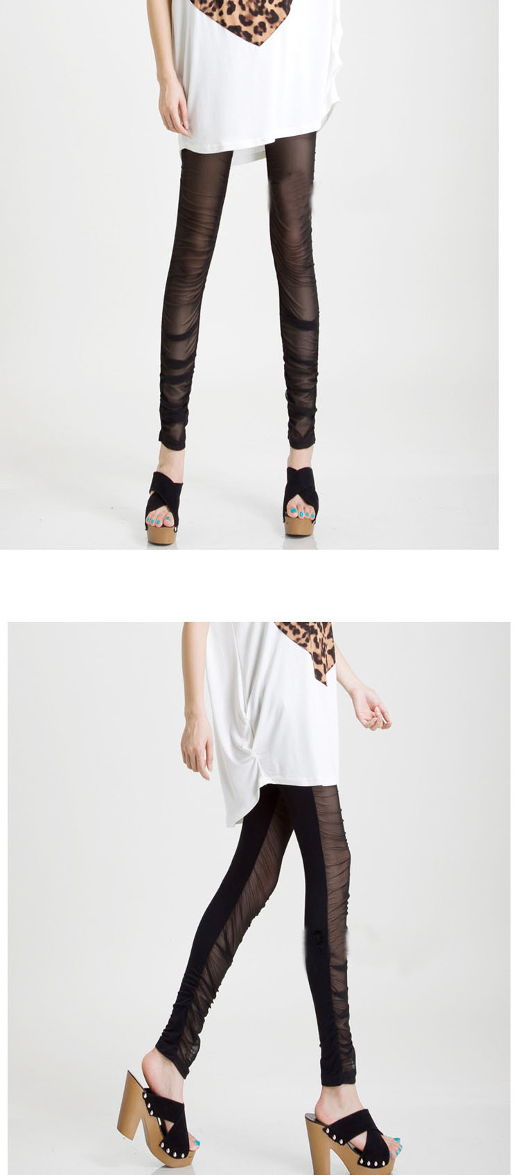 Gauze-stitching-thin-hollow-sexy-leggings