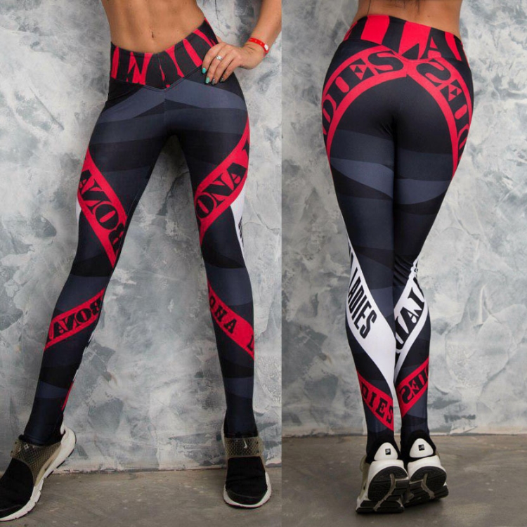 Letter-print-fitness-yoga-sweatpants