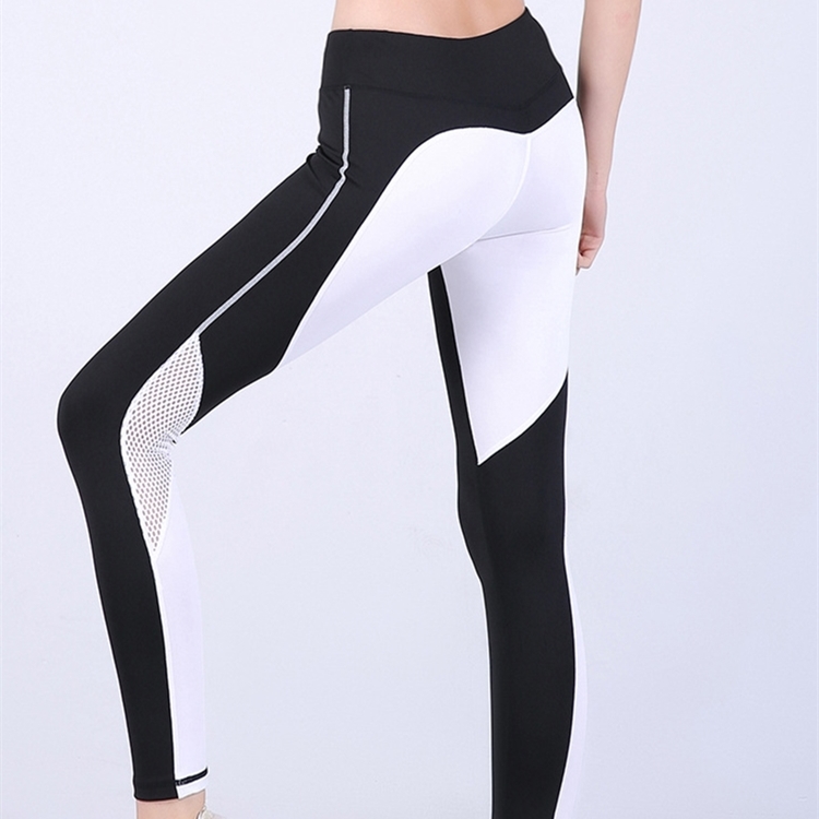Love-black-and-white-mosaic-stitching-breathable-yoga-pants