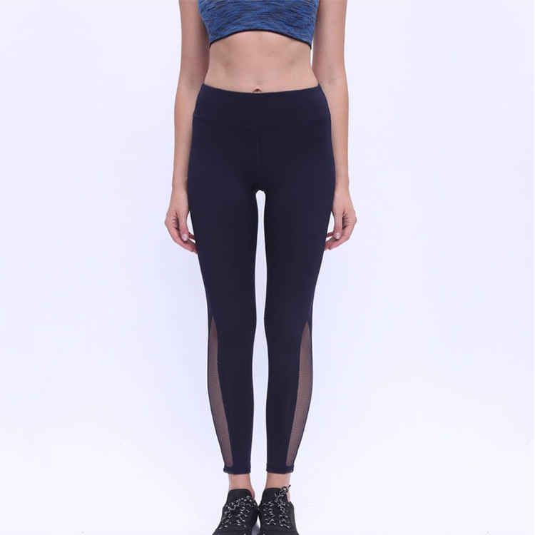 Pure-color-high-elastic-mesh-yoga-leggings