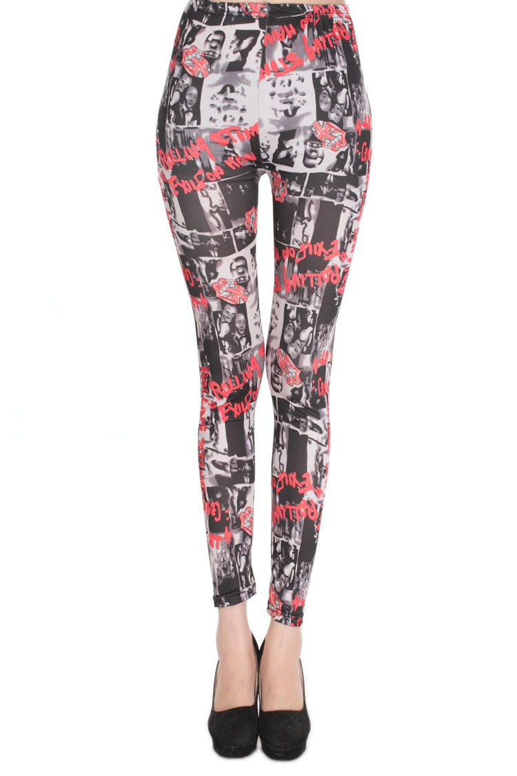 Red-letters-black-leggings-wholesale