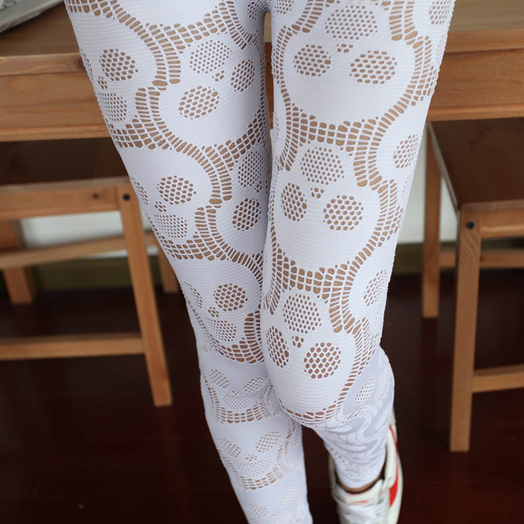 Skull-mesh-cotton-embellished-leggings